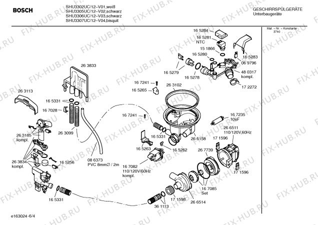 Схема №3 SHU3307UC с изображением Передняя панель для посудомоечной машины Bosch 00361569
