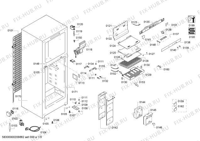 Схема №1 3FF3702WI с изображением Стеклопанель для холодильной камеры Bosch 11030597