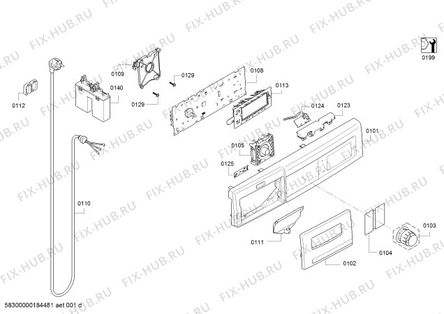 Схема №2 WAY32892FG с изображением Ручка для стиралки Bosch 00753529