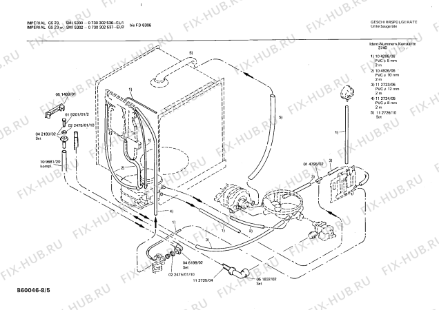 Схема №5 0730302707 GS24/1 с изображением Кольцо для посудомоечной машины Bosch 00025441