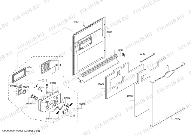 Схема №2 SHE43F15UC с изображением Панель управления для посудомоечной машины Bosch 00684289