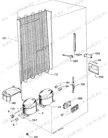 Взрыв-схема холодильника Zanussi ZF22/10 - Схема узла Cooling system 017