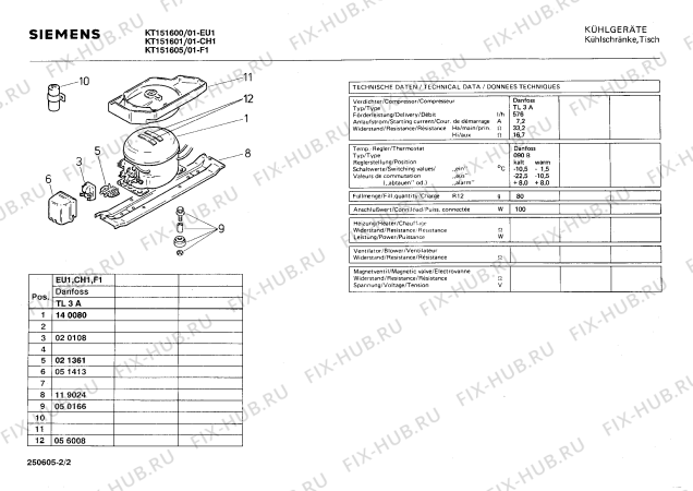 Взрыв-схема холодильника Siemens KT151601 - Схема узла 02