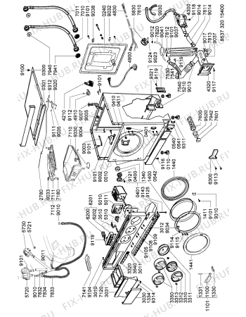 Схема №2 AWG 320-1 W с изображением Рукоятка для стиралки Whirlpool 481249878146