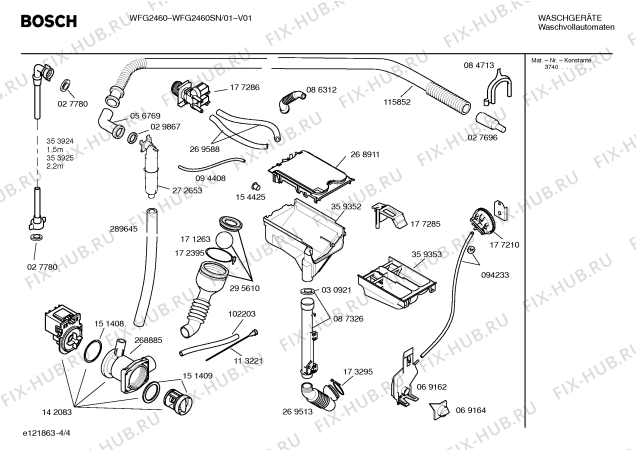 Взрыв-схема стиральной машины Bosch WFG2460SN WFG2460 - Схема узла 04