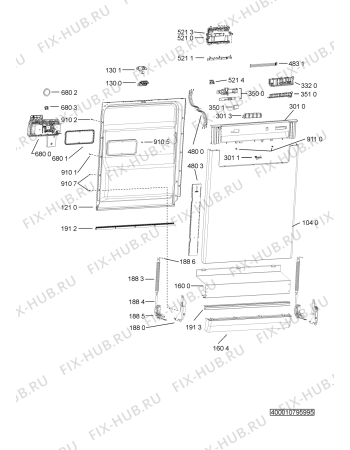 Схема №2 ADP 560 WH с изображением Панель для посудомоечной машины Whirlpool 481010781235