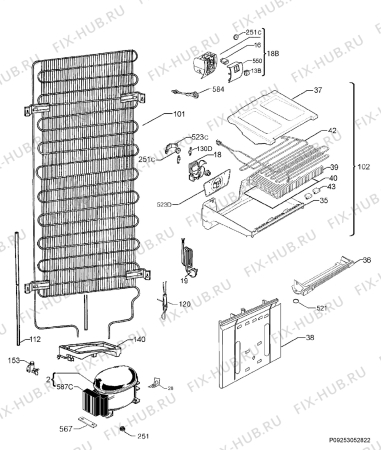 Взрыв-схема холодильника Rex Electrolux RN3451AOW - Схема узла Cooling system 017