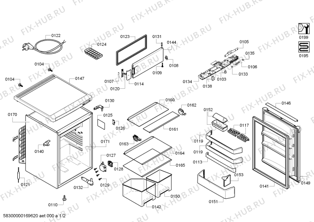 Схема №1 KTL16PW42 с изображением Столешница для холодильной камеры Bosch 00687668