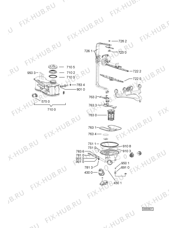 Схема №4 W 77/2 с изображением Блок управления для посудомойки Whirlpool 481072900231