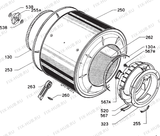 Взрыв-схема стиральной машины Zoppas P430 - Схема узла Functional parts 267