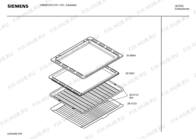 Взрыв-схема плиты (духовки) Siemens HB89E55CC - Схема узла 06