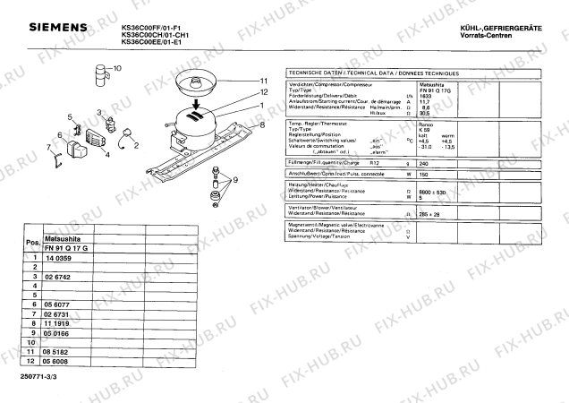 Взрыв-схема холодильника Siemens KS36C00CH - Схема узла 03