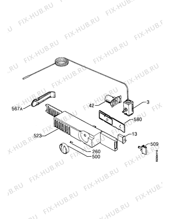 Взрыв-схема холодильника Zanussi ZUD7154 - Схема узла Thermostat