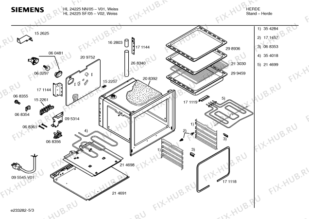 Схема №2 HL24225SF с изображением Инструкция по эксплуатации для плиты (духовки) Siemens 00524555
