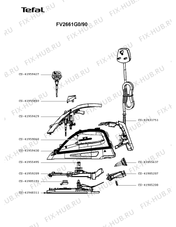 Схема №1 FV2663G0 с изображением Ручка для электроутюга Tefal CS-41959430