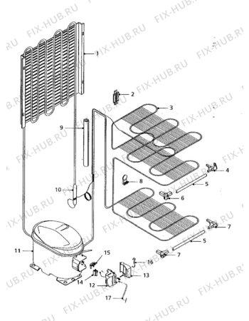 Взрыв-схема холодильника Electrolux TF320 - Схема узла Cooling system 017