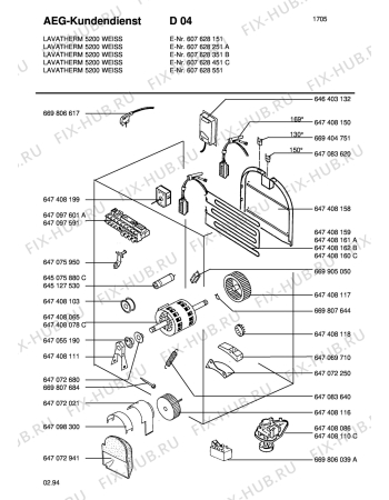 Взрыв-схема стиральной машины Aeg LTH5200-W - Схема узла Section4