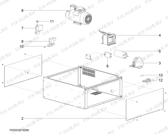 Взрыв-схема микроволновой печи Electrolux EVD29900AX - Схема узла Section 3