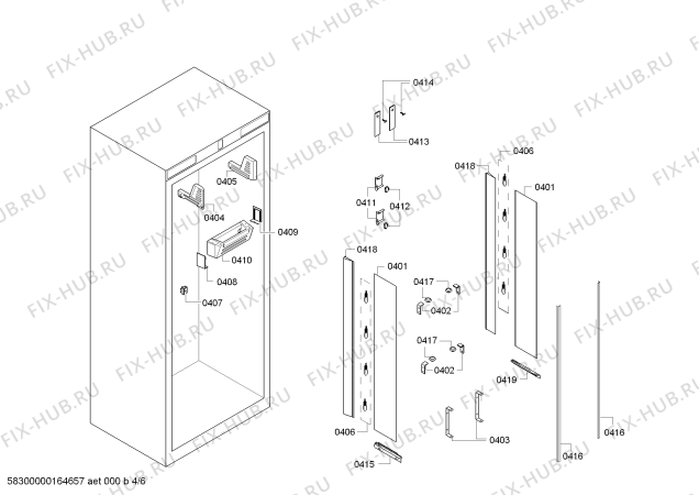 Схема №2 RC472200 с изображением Дверь для холодильной камеры Bosch 00246856