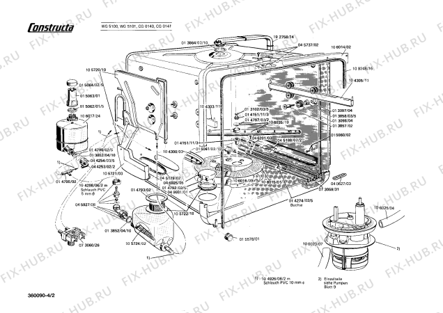 Взрыв-схема посудомоечной машины Constructa CG0141 CG0140 - Схема узла 02