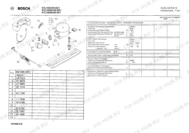 Взрыв-схема холодильника Bosch KTL1620 - Схема узла 02
