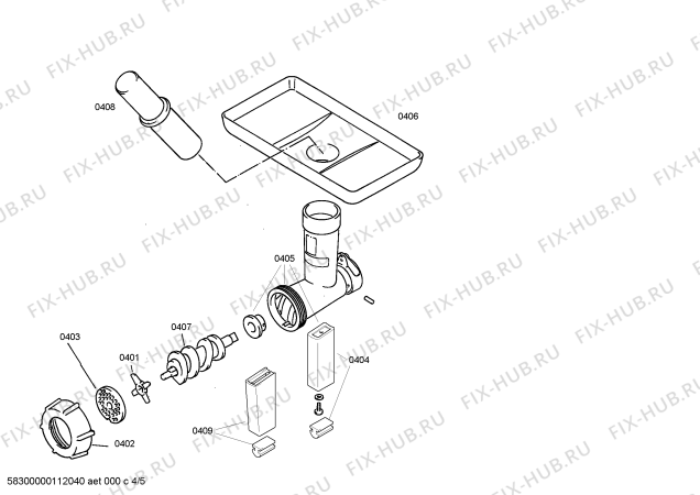 Взрыв-схема кухонного комбайна Bosch MUM7220 CONCEPT 7220 electronic - Схема узла 04