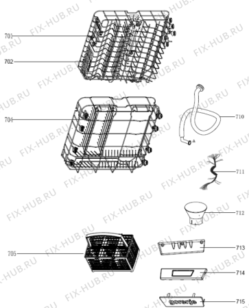 Взрыв-схема посудомоечной машины Gorenje GV6SY2B-1 (463704, WQP12-7325A) - Схема узла 07
