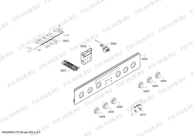 Взрыв-схема плиты (духовки) Siemens HR745526N - Схема узла 02