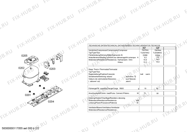 Взрыв-схема холодильника Siemens KT14LN10 - Схема узла 02