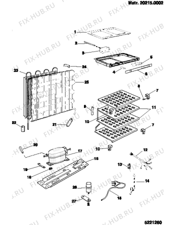 Взрыв-схема холодильника Indesit BF141 (F027023) - Схема узла