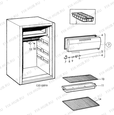 Взрыв-схема холодильника Sibir (N Sr) T165GE - Схема узла C20 Interior D
