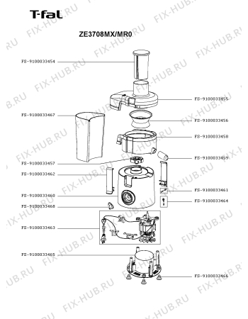 Схема №1 ZE3708MX/MR0 с изображением Электромотор для электросоковыжималки Seb FS-9100033463