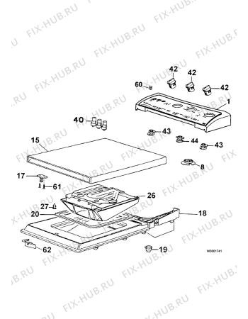 Взрыв-схема стиральной машины Zanussi TL853C - Схема узла Control panel and lid