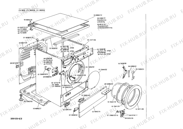 Схема №2 CV062132 CV621 с изображением Барабан для стиралки Bosch 00221378