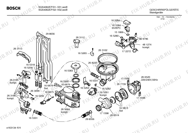 Схема №2 SGS4062EP с изображением Инструкция по установке и эксплуатации для посудомоечной машины Bosch 00529055