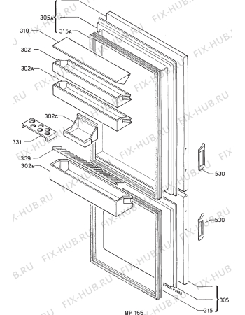 Взрыв-схема холодильника Faure FRC280W - Схема узла Door 003