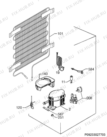 Взрыв-схема холодильника Zanussi ZBA14420SA - Схема узла Cooling system 017