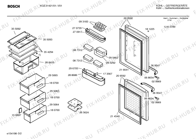 Схема №2 KGE70421 с изображением Модуль для холодильной камеры Bosch 00482984