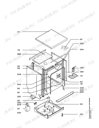 Взрыв-схема посудомоечной машины Electrolux ESF6220 - Схема узла Housing 001