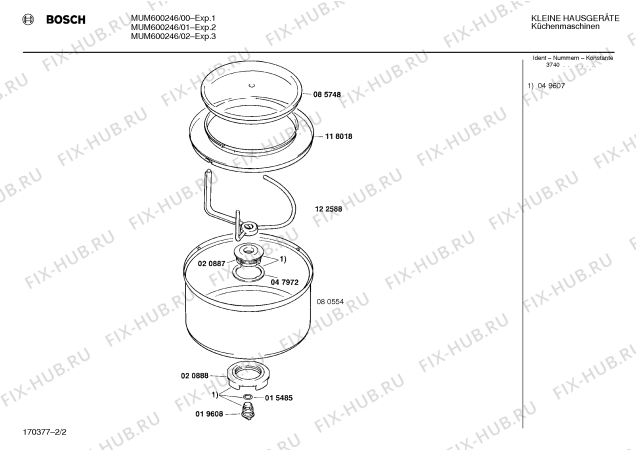 Взрыв-схема кухонного комбайна Bosch MUM600246 - Схема узла 02