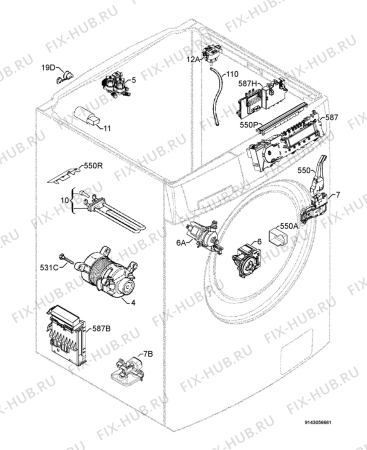 Взрыв-схема стиральной машины Aeg Electrolux L14950A - Схема узла Electrical equipment 268