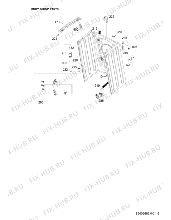 Схема №4 FL 6129 SIL с изображением Ручка (крючок) люка для стиральной машины Whirlpool 480111102668