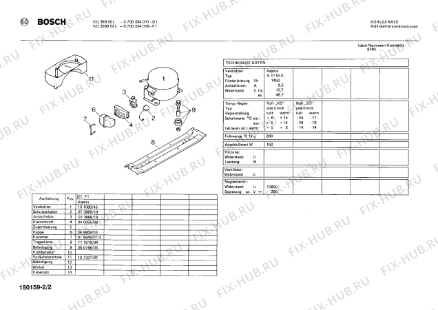 Взрыв-схема холодильника Bosch 0700334019, KG3580SEL - Схема узла 02