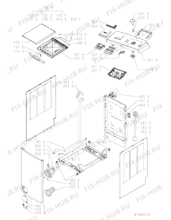 Схема №1 ITWA61052GPL (F100383) с изображением Декоративная панель для стиралки Indesit C00448169