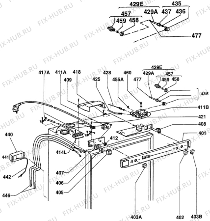 Взрыв-схема холодильника Unknown RM4401 - Схема узла C20 Comb. armature  H