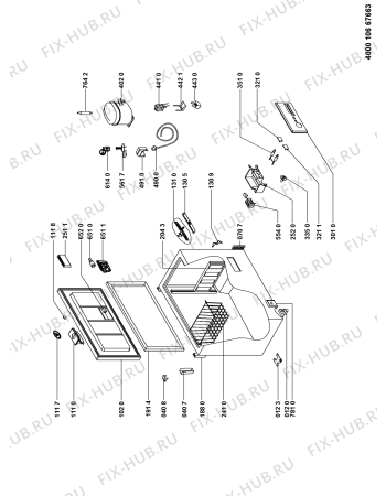 Схема №1 WHM3112 FM с изображением Дверь для холодильной камеры Whirlpool 481010443347