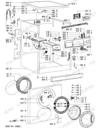 Схема №1 AWO/D 8208 с изображением Обшивка для стиралки Whirlpool 481245311183