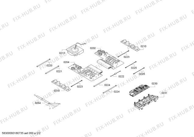 Взрыв-схема плиты (духовки) Bosch PIV675F17E IH6.1 - Flex - Схема узла 02