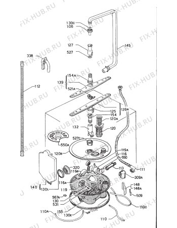 Взрыв-схема посудомоечной машины Zanussi ZB120G - Схема узла Hydraulic System 272