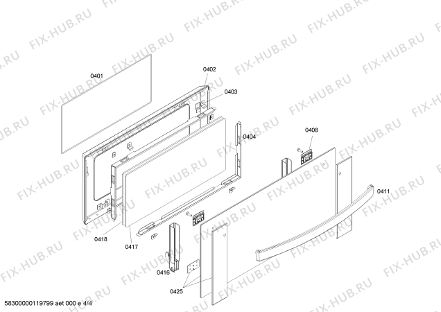 Схема №3 3HT540X с изображением Изоляция для плиты (духовки) Bosch 00477589